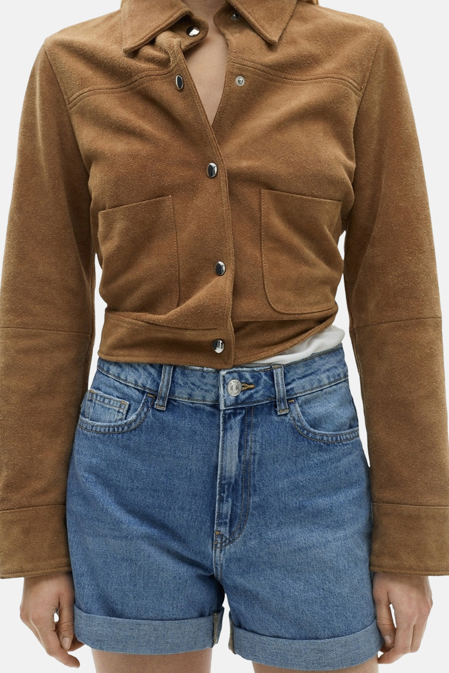 Short - mid blue denim - MANGO