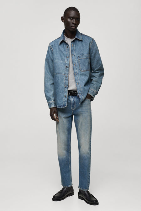 Jeanshemd - mid blue denim