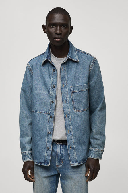 Jeanshemd - mid blue denim