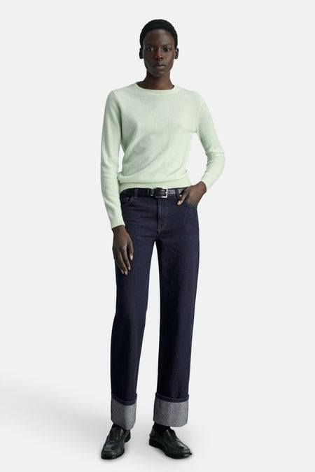 Jeans straight Dark blue denim - Mango