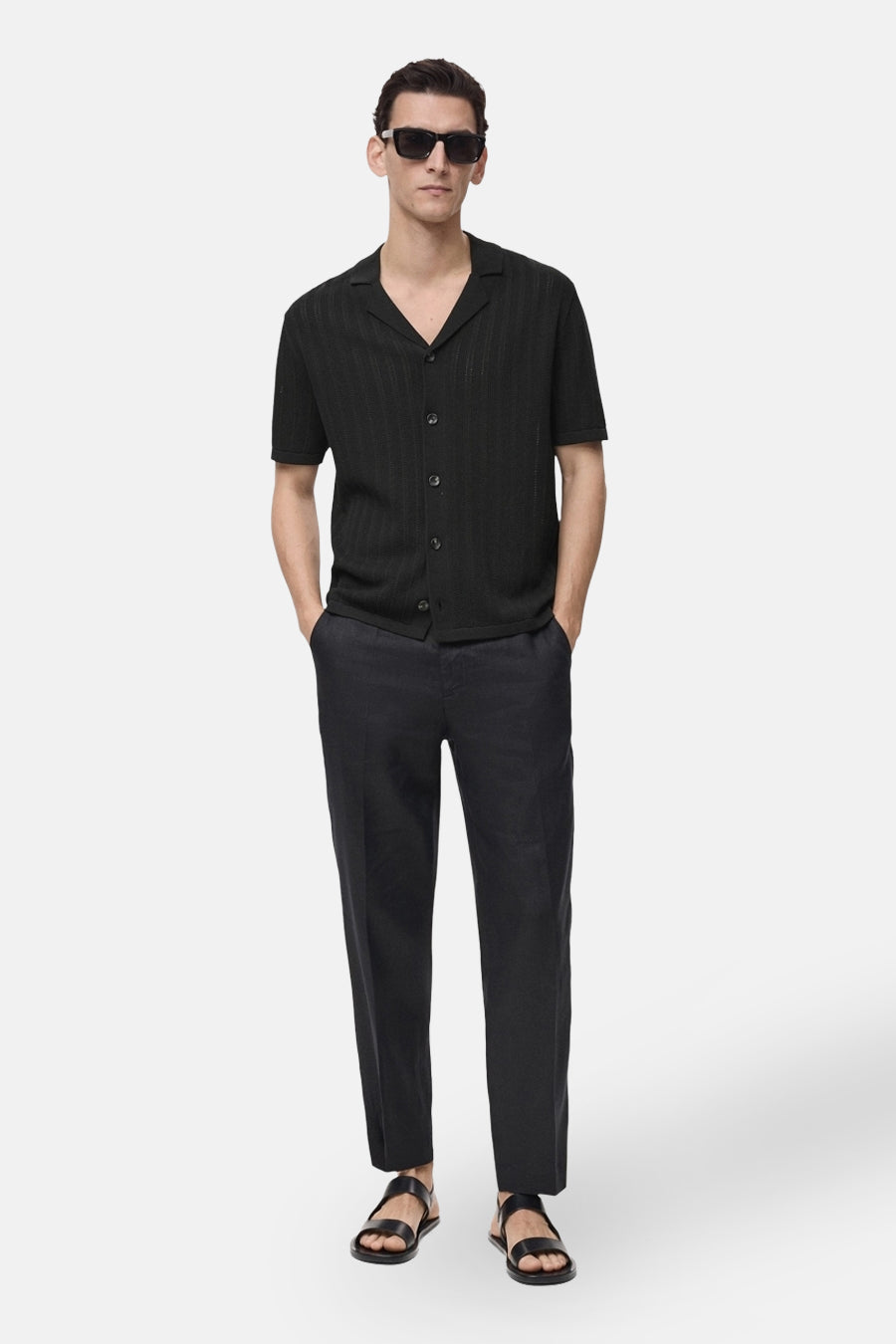 Hemd met korte mouwen - Zwart - MANGO