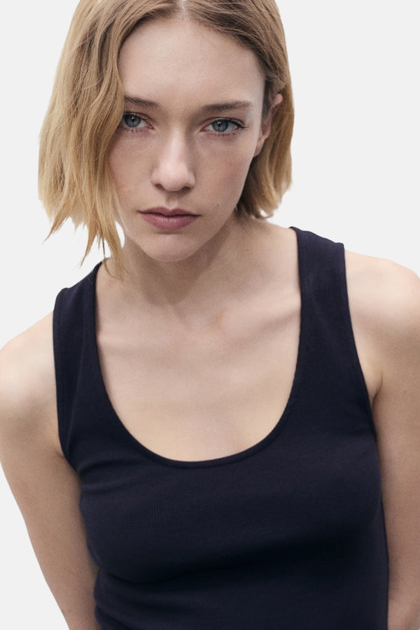 Dames tops kleed zonder mouw Blauw - MANGO