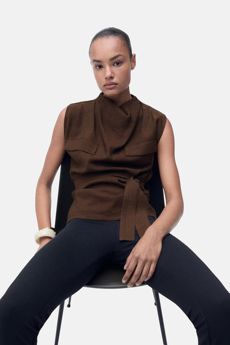 Blouse (zonder mouwen) Bruin - Mango