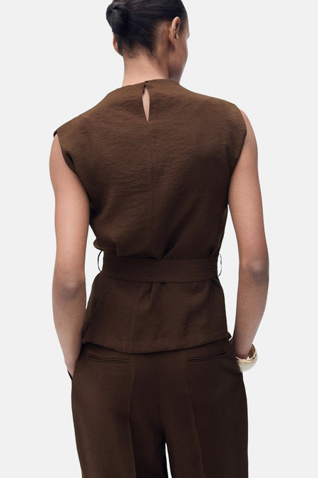 Blouse (zonder mouwen) Bruin - Mango