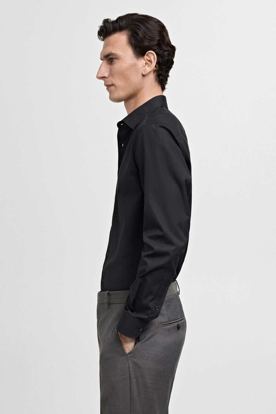 Hemd met lange mouwen - Zwart - MANGO