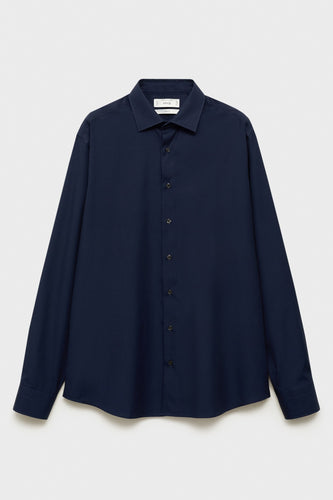 Hemd met lange mouwen - blauw - MANGO