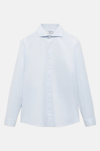 Blauw overhemd met lange mouwen van MANGO, met knoopsluiting en klassieke kraag.