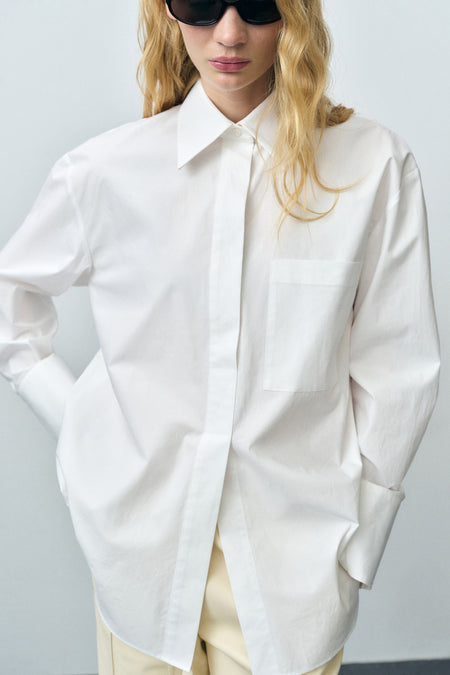 Chemise à manches longues - blanc