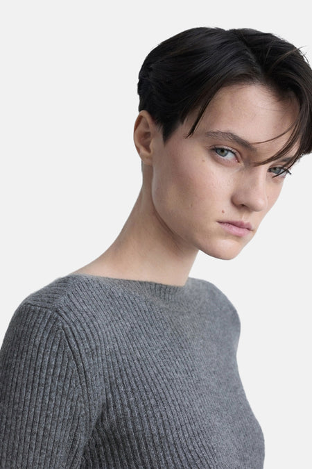 Pull met ronde hals - Grijs