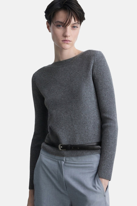 Pull met ronde hals - Grijs