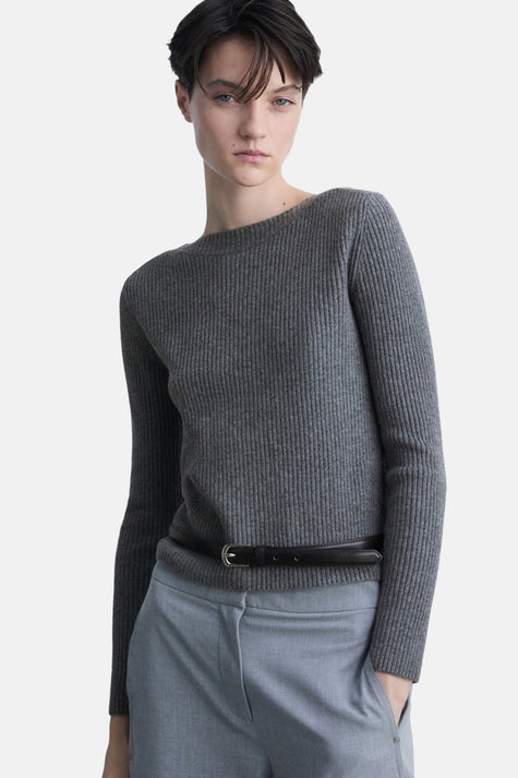 Pull met ronde hals - Grijs