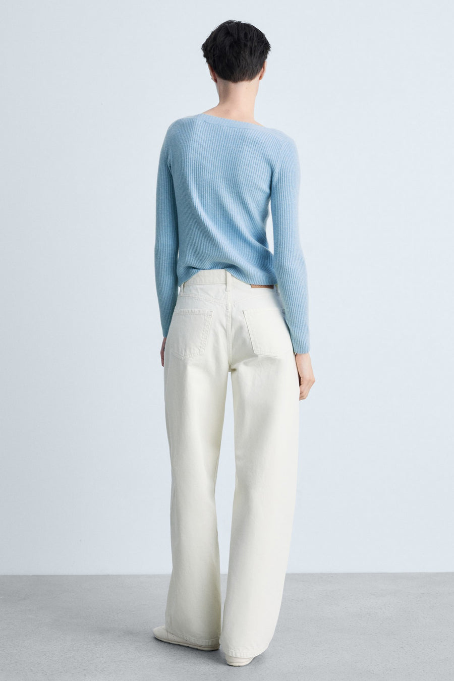 Pull met ronde hals - blauw