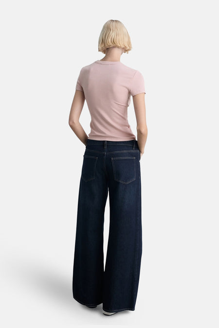 Top uni manche courte Rose - Mango
