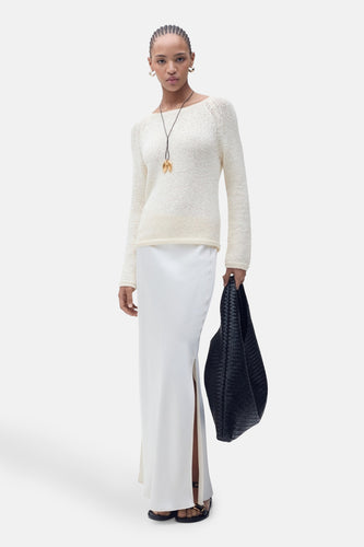 Pull met ronde hals - ecru