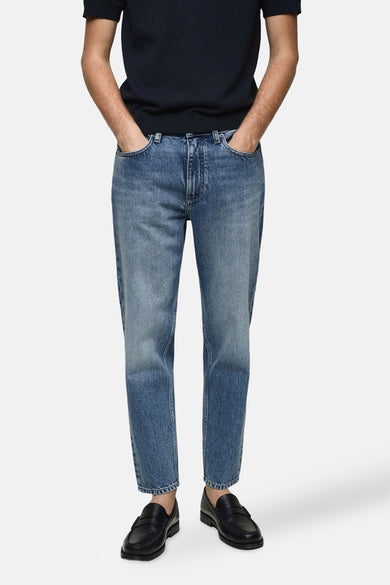 Jeans tapered Mid blue denim - Mango