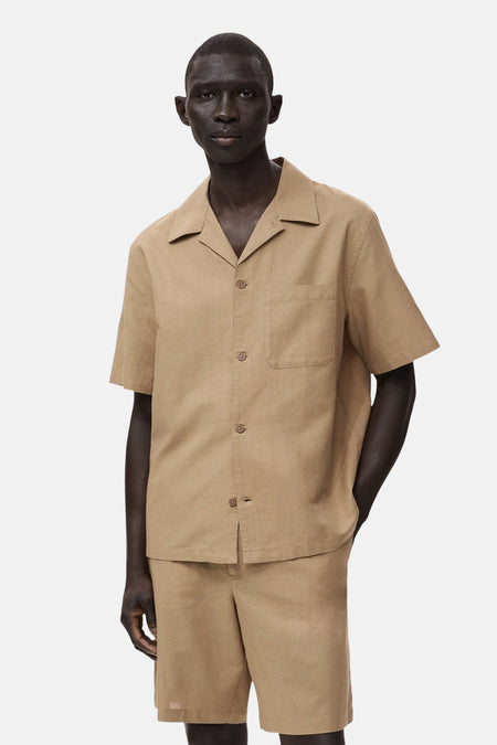 Chemise (manches courtes) Beige - MANGO
