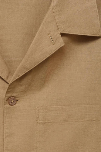 Chemise à manches courtes - beige - MANGO