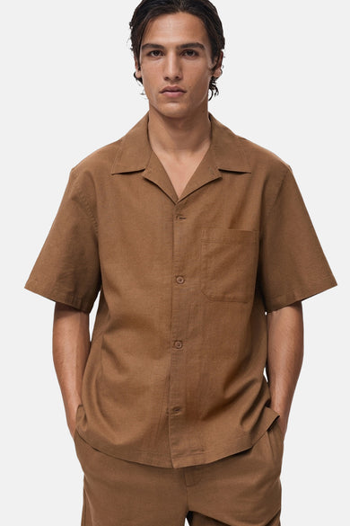 Chemise (manches courtes) Brun - MANGO