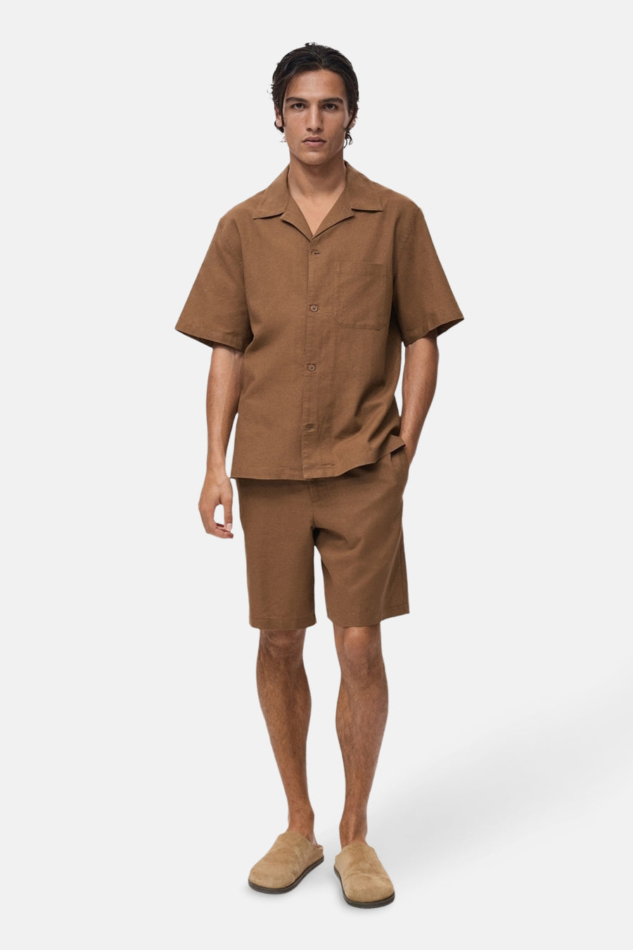 Hemd met korte mouwen - bruin - MANGO