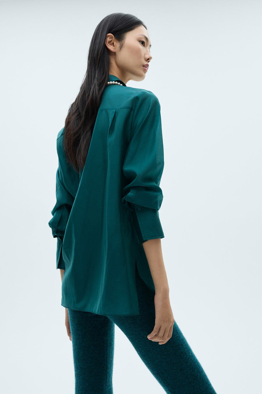 Chemise à manches longues - Turquoise