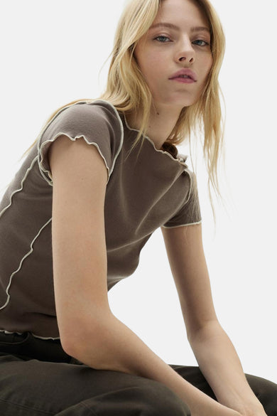 T-shirt met korte mouwen - bruin