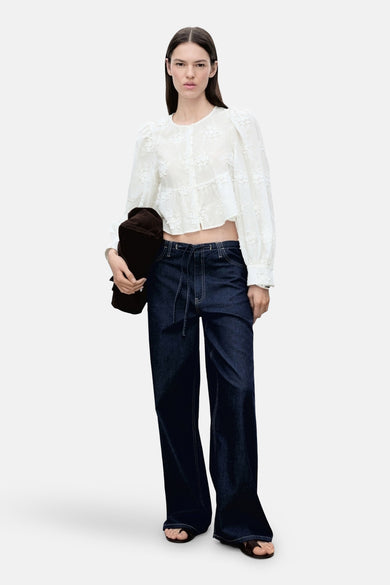 Blouse à manches longues - blanc