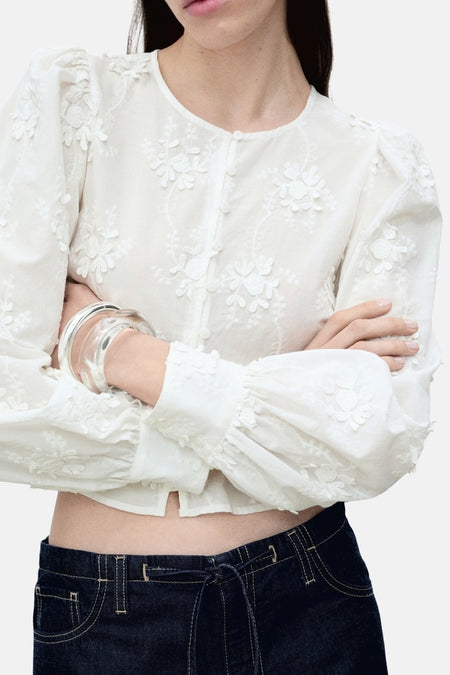 Blouse met lange mouwen - wit