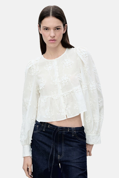 Blouse à manches longues - blanc