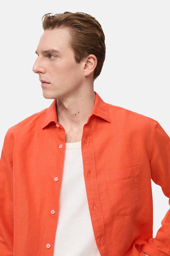 Hemd met lange mouwen - oranje - MANGO