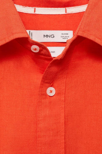 Hemd met lange mouwen - oranje - MANGO