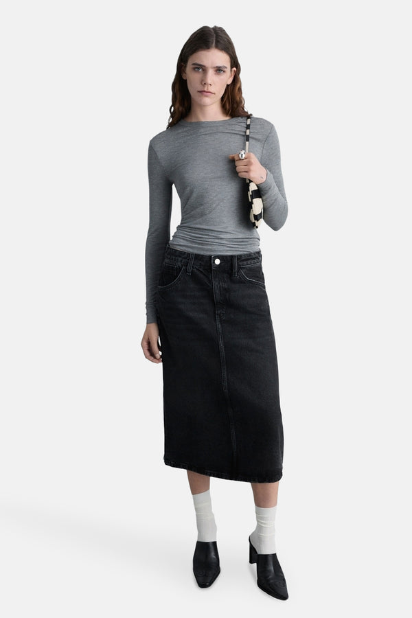 Rok 3/4 Black denim - Mango