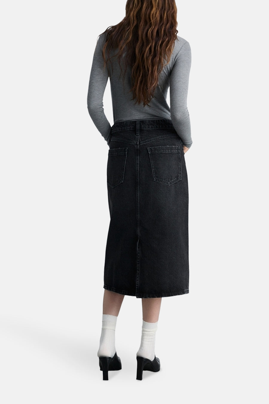 Rok - black denim - MANGO