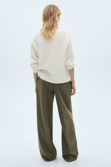 Pull met V-hals - wit