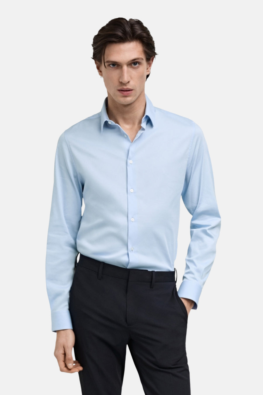 Hemd met lange mouwen - blauw - MANGO