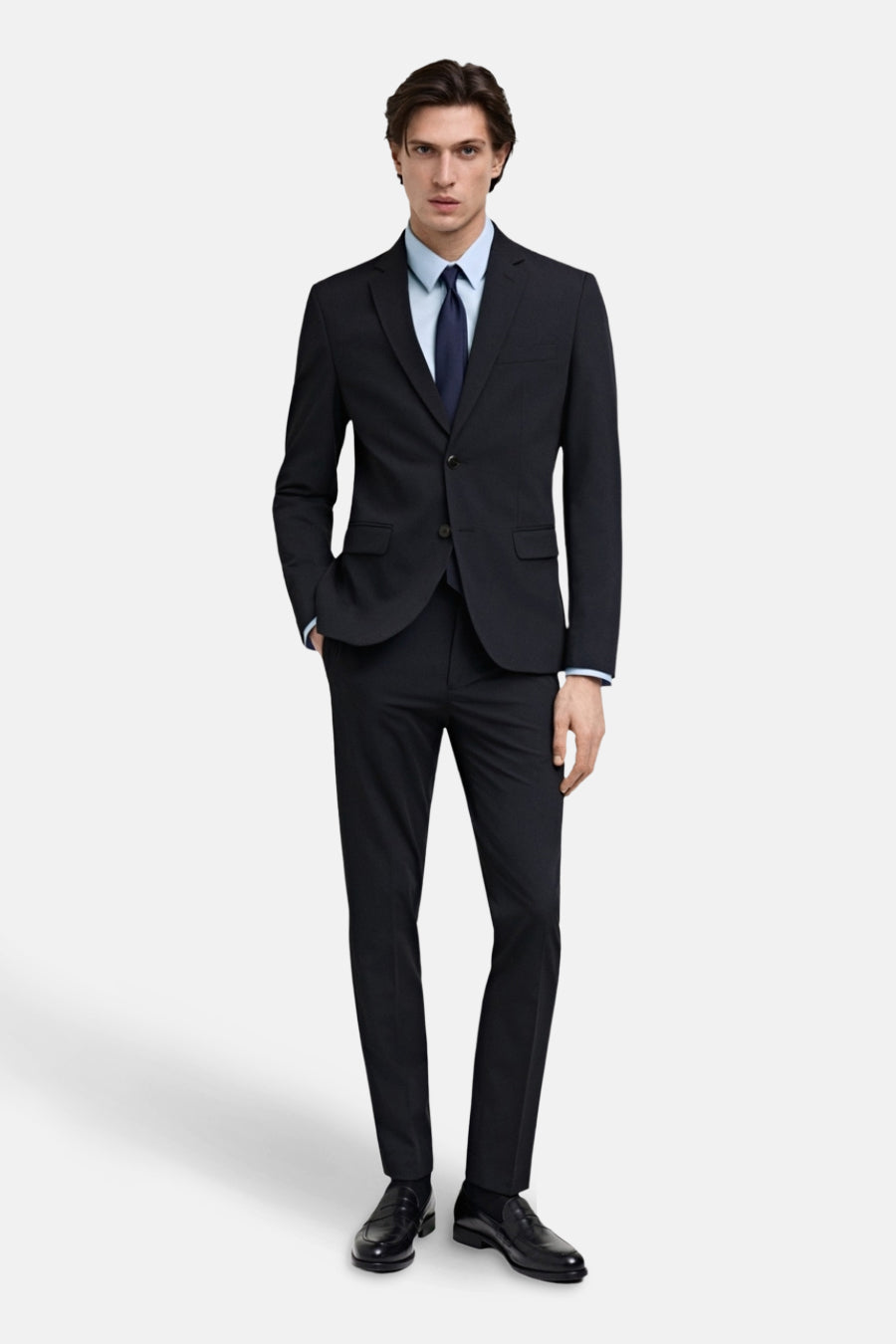 Hemd met lange mouwen - blauw - MANGO