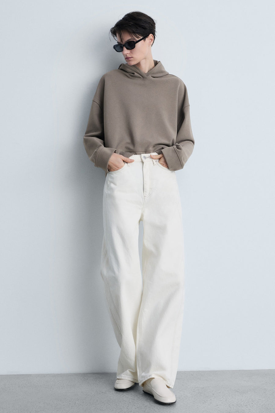 Sweater met kap - bruin - MANGO