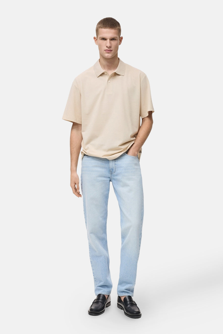 Polo met korte mouwen - Beige - MANGO