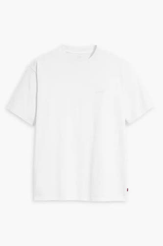 Wit T-shirt met korte mouwen van Levi's, effen en met een klein merklabel op de zoom.
