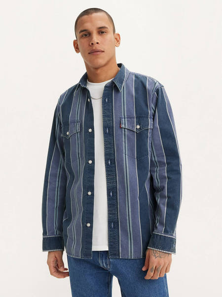 Meerkleurig overhemd met lange mouwen van Levi's®, met een gestreept patroon en borstzakken.