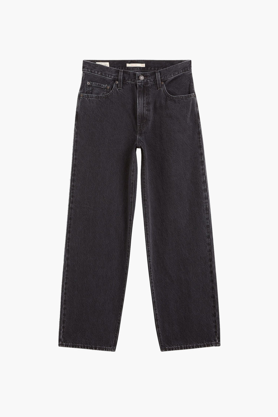 Grijze straight jeans van Levi's, uitgevoerd in donker denim met een nonchalante, rechte pasvorm.
