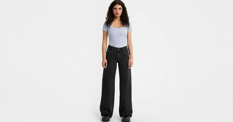 94 BAGGY WIDE - black denim