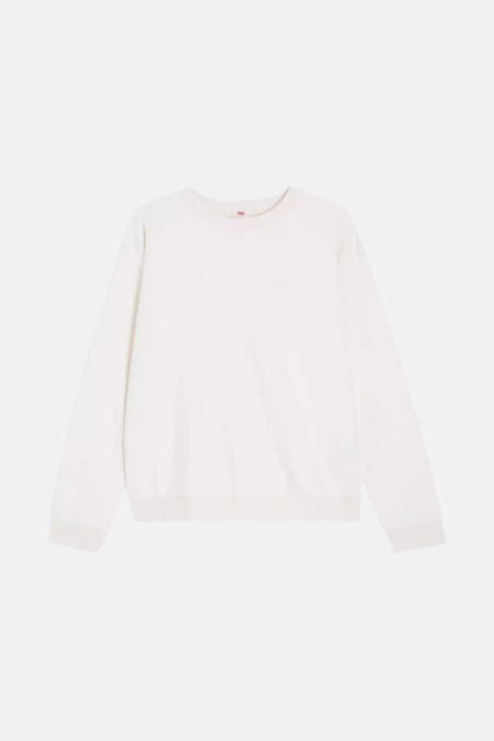 Pull-over blanc de Levi's avec logo subtil sur la poitrine.