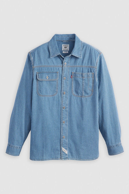 Hemd met lange mouwen - mid blue denim