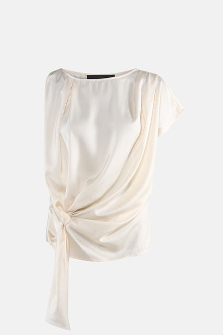 Blouse met korte mouwen - ecru