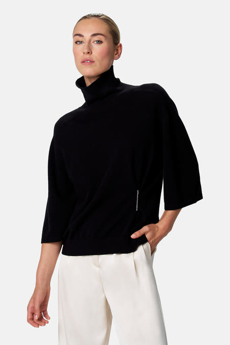 Pull met rolkraag - zwart