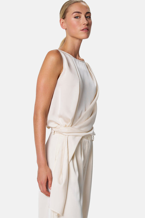 Blouse met korte mouwen - ecru