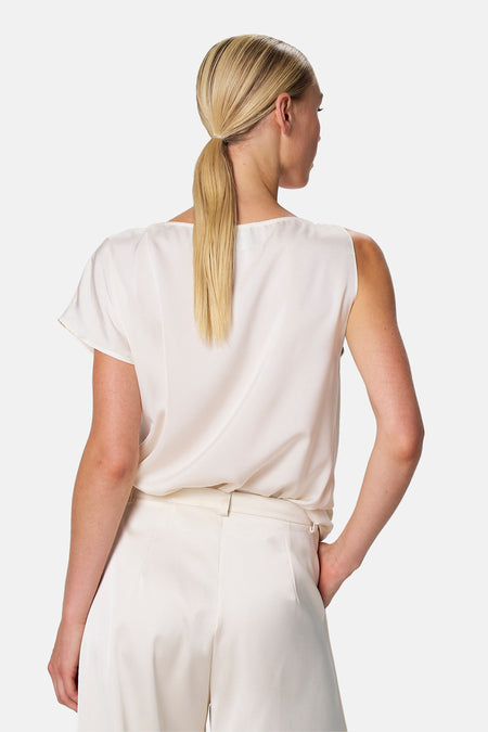 Blouse met korte mouwen - ecru