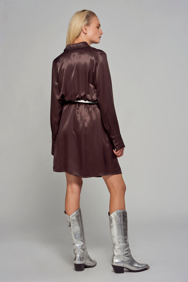 Kleedjes (lange mouwen) Bruin - Astrid Black Label