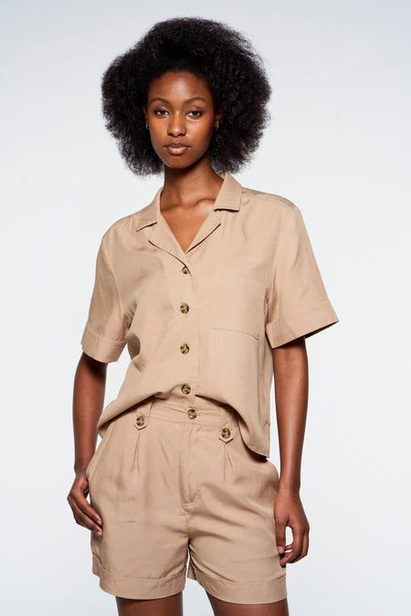 Chemisier (manches courtes) Beige - Astrid Black Label