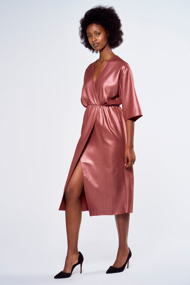 Robe &agrave; manches courtes - rose